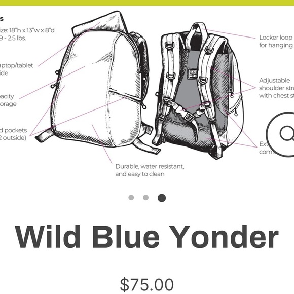 MadPax “Wild Blue Yonder” Backpack NWT - Picture 11 of 12